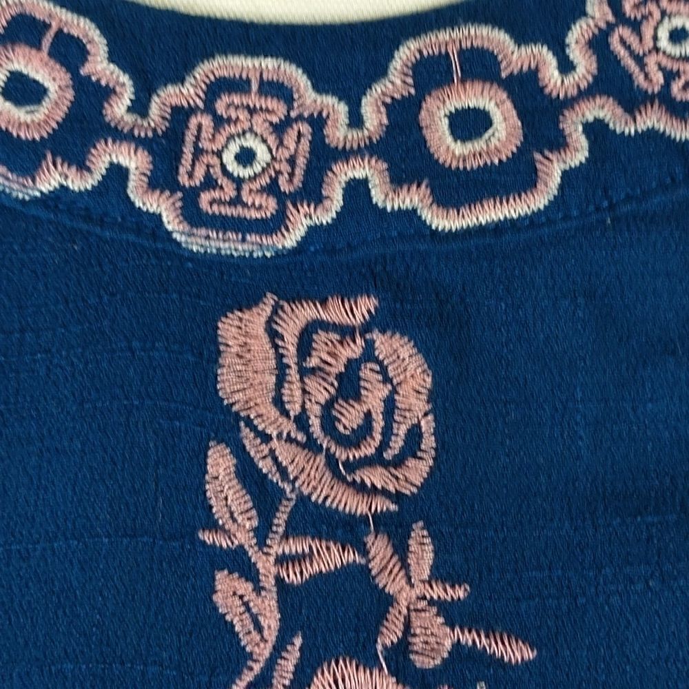 EM Blue Embroidered Halter Top - Picture 3 of 8